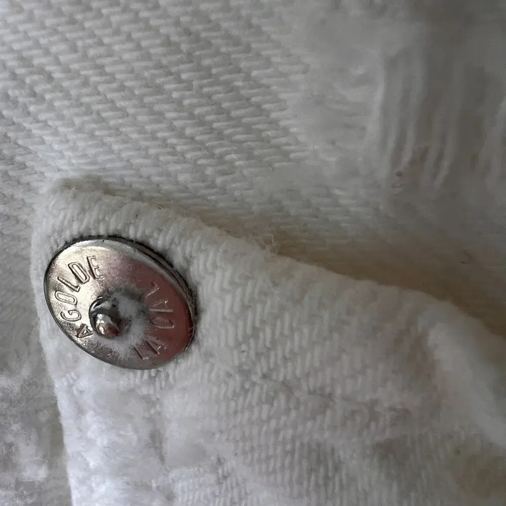 Revolve Agolde Jeans Womens Size 25 White 90's Fit Button Fly Destroyed Detail